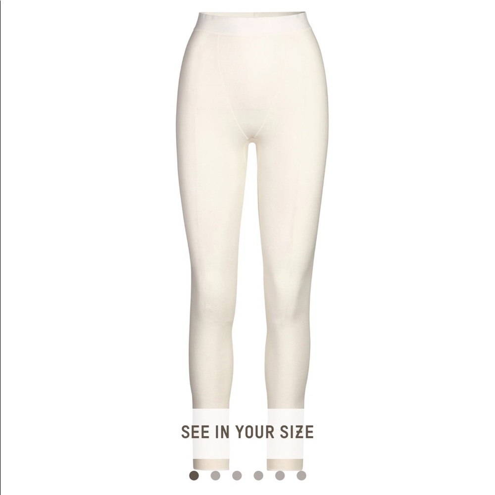 SKIMS Pointelle Logo Leggings - L - Bone
